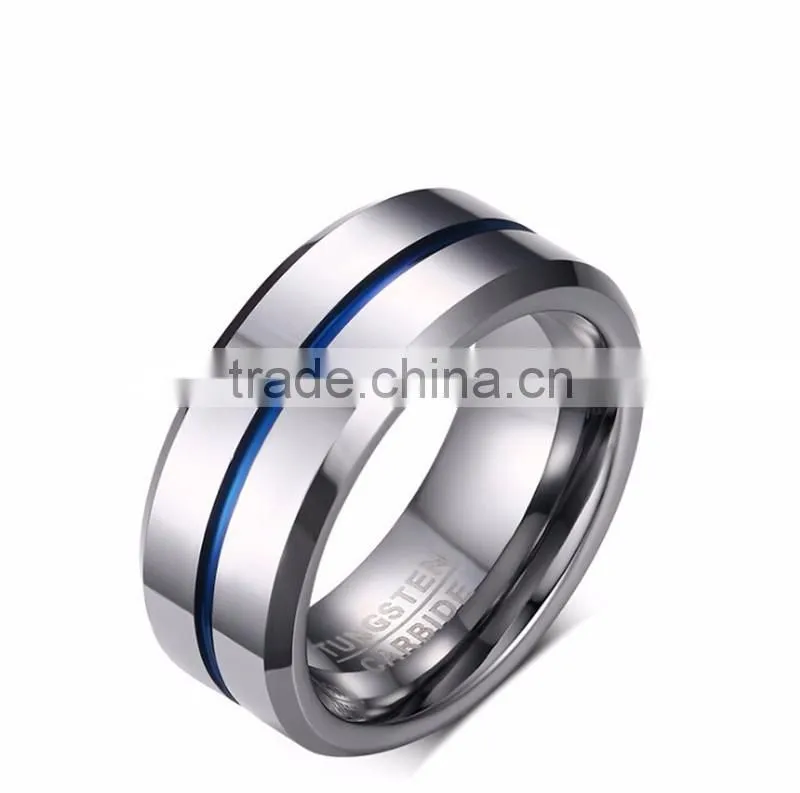 8 mm Two Tone Tungsten engagement band ring