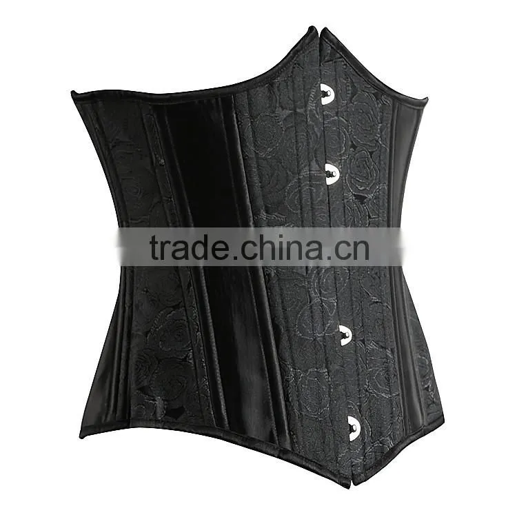 Factory price double steel boned brocade waist training corset