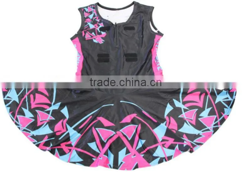 lycra sublimated netball uniform bodysuits