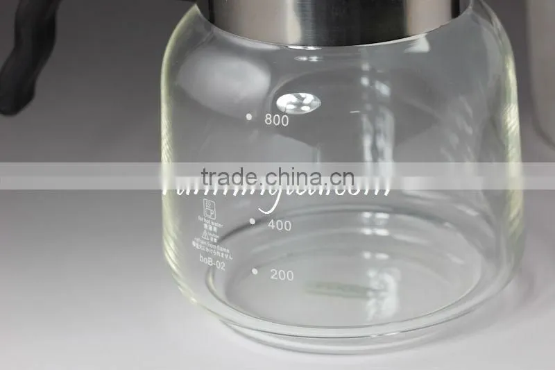 Wholesale Straight Glass flower Tea Pot/teapot with Stainless Steel strainer screen (borosilicate with PV Handle)
