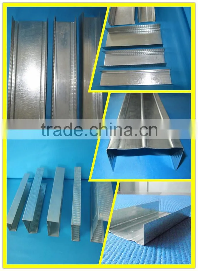 Galvanized steel furring channel and main channel/stud and track with high quality and competitive factory price .