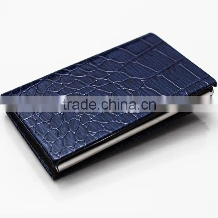 Royalblue crocodile PU leather name card case /card holder with good handfeeling