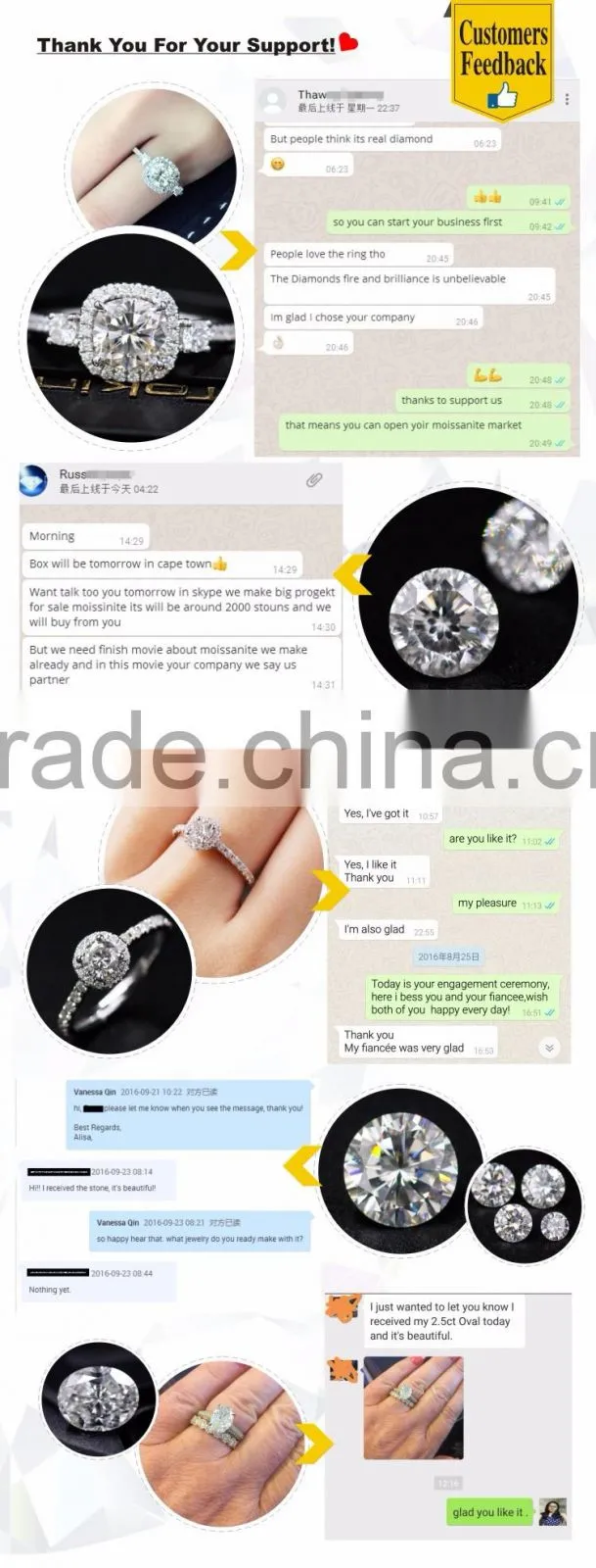Wholesale wedding rings 14K 15K PT925 1ct Brililiant round cut Moissinite diamond with strong fire