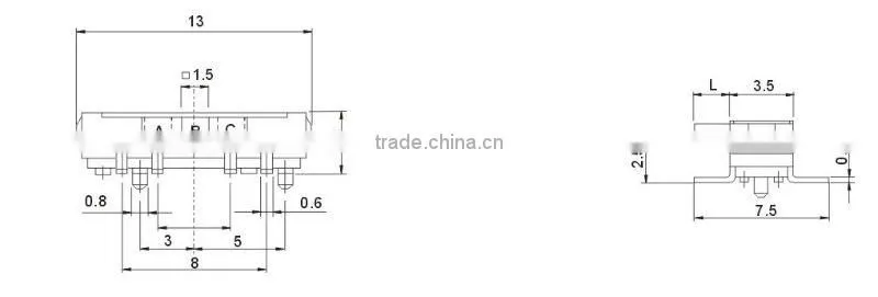 mini slide switch with 8 pin