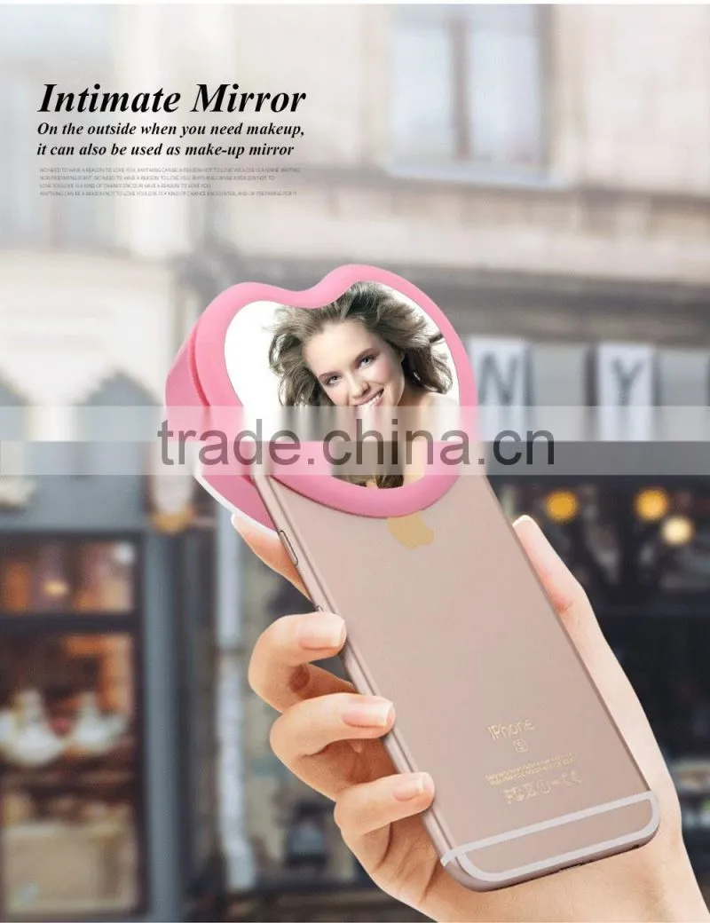 Selfie Ring Light LED Fill Light 3W Cellphone Photo Spot Light 23 LED Charging Portable Selfie Flashlight With Makeup Mirror