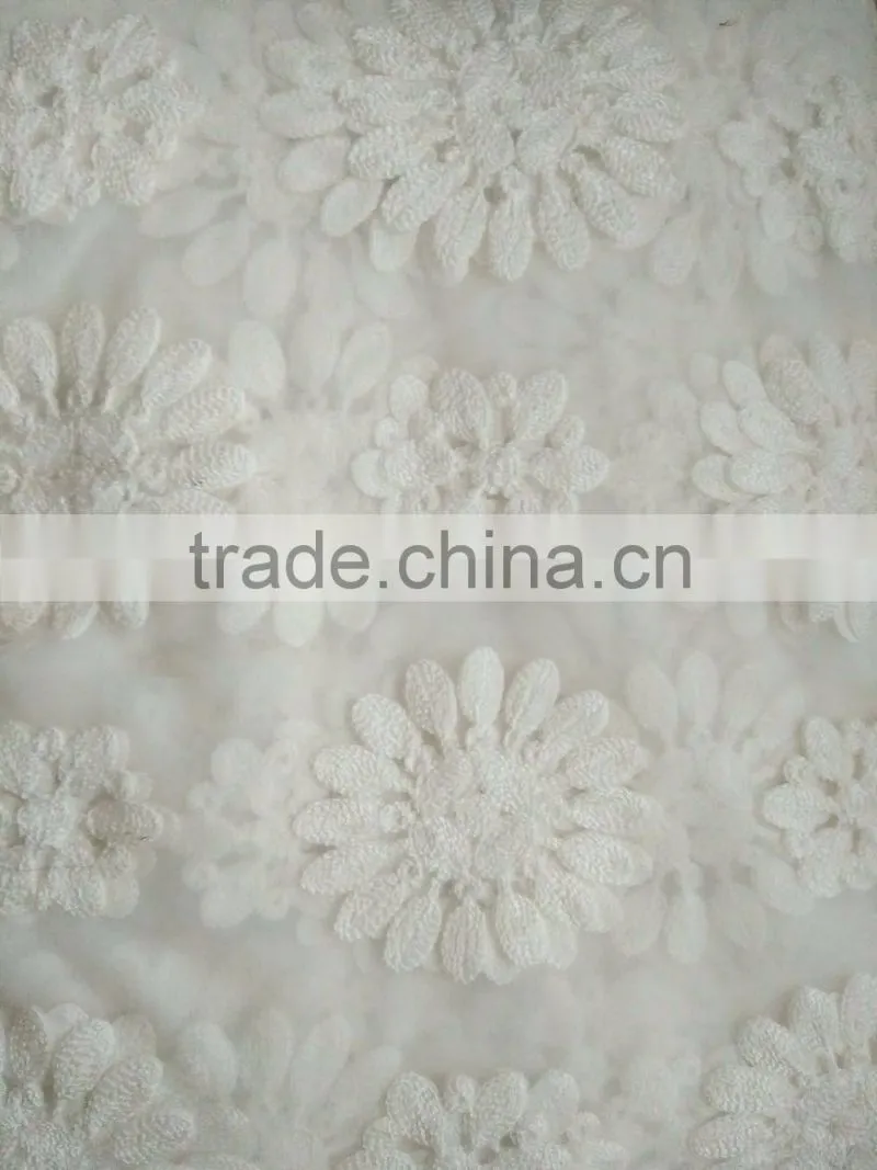 Chain Stitch Garment Embroidery Fabric of Dyeable thread
