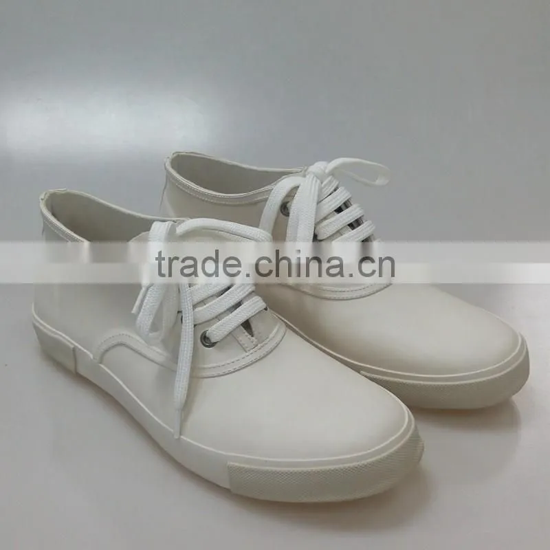 Womens White Ankle Rubber Rain Shoes