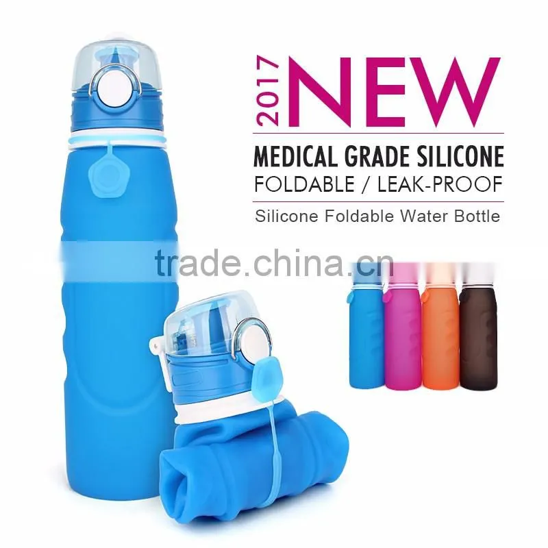 OEM china factory silicone collapsible water bottles plastic water bottle sport water bottle