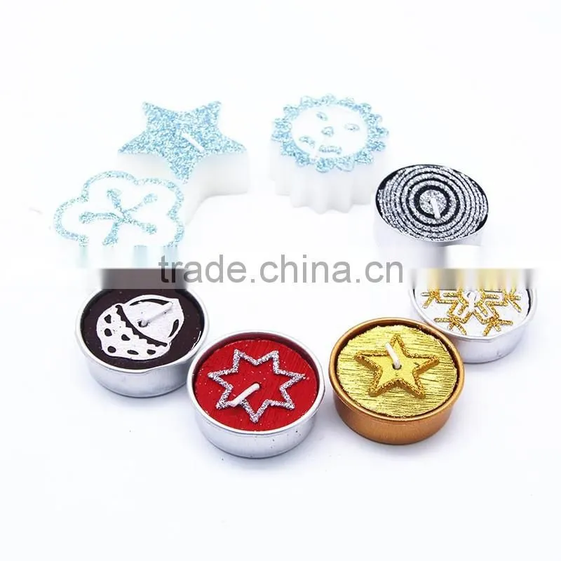 snow paraffin wax Christmas tealight,Christmas candles 6pcs/box