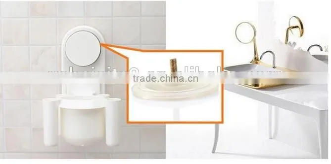 CY147 Bathroom Accessories Toothbrush Holder Cup Wall Mount Sucker Toothbrush Holder Organizer