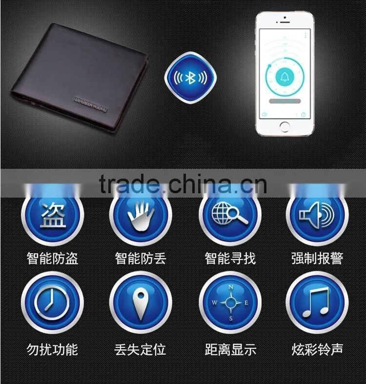Newest Arrive Smart GPS Anti-Lost Wallets Intelligent Bluetooth Connect App GPS Anti theft purse
