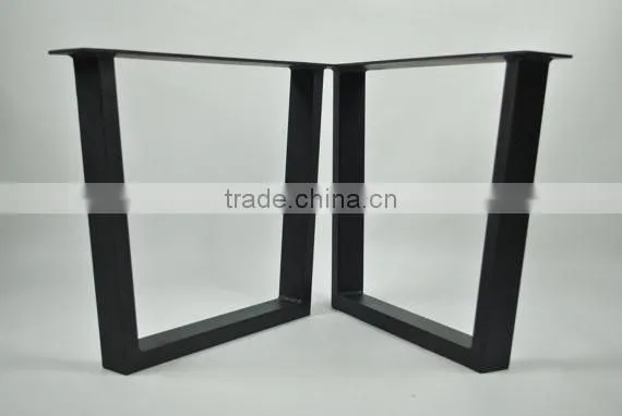 Black powder coated trapezoid metal industrial table feet,furniture metal leg