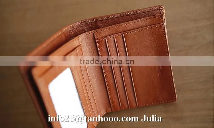 Women short soft leather wallet/vintage travel wallet