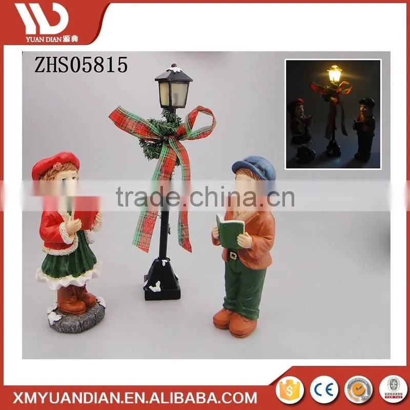 Polyresin Ornaments Resin Craft Outdoor Christmas Street Light Decoration For Garden Yard