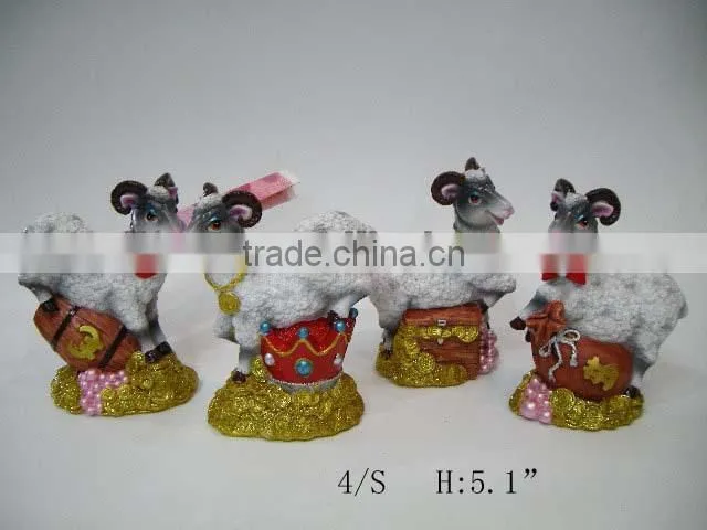 resin sheep for Russia new year ornaments