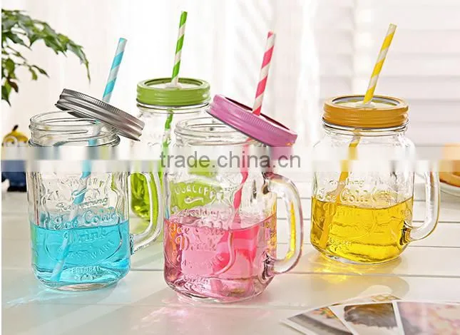 The Glass 500ml Fashional Vintage Mason Glass Drinking Jar