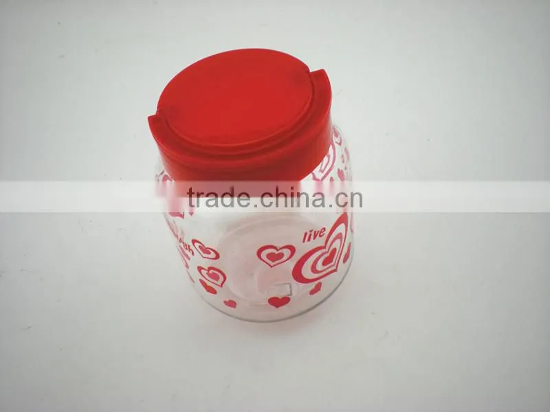 Valentine colorful candy jars