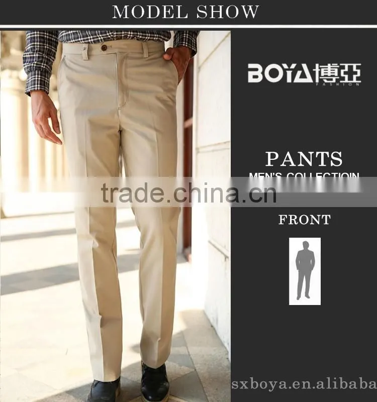2015 latest design mens casual pants cotton twill trousers
