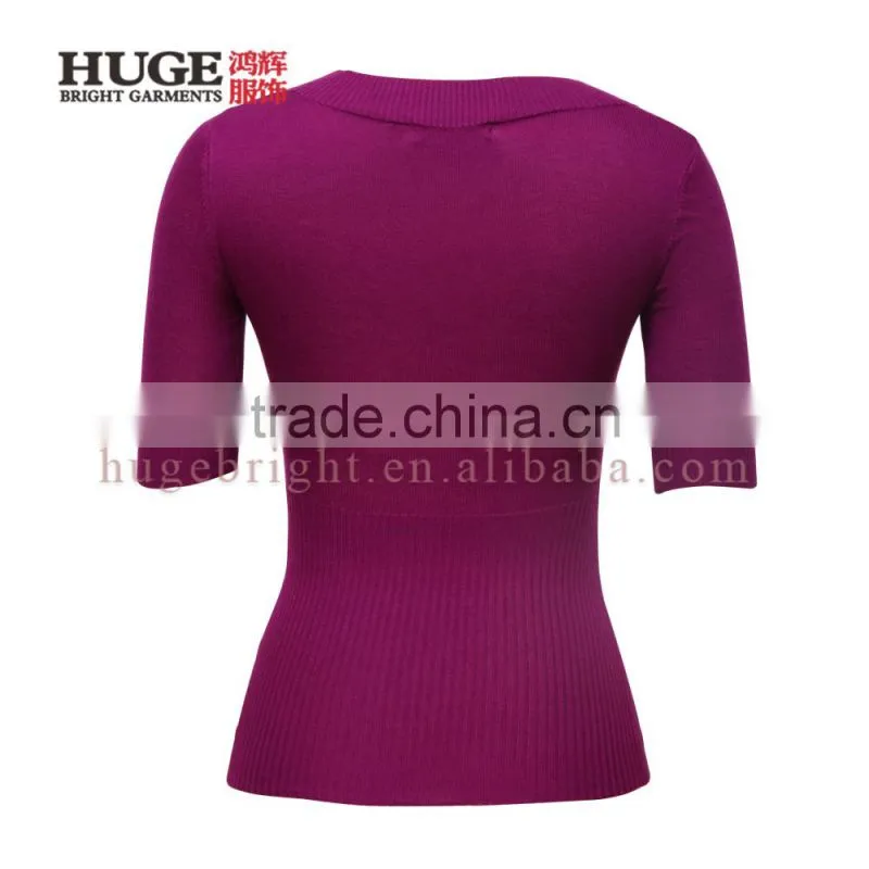 Customized Size OEM Service Women'S V Neck Sweater