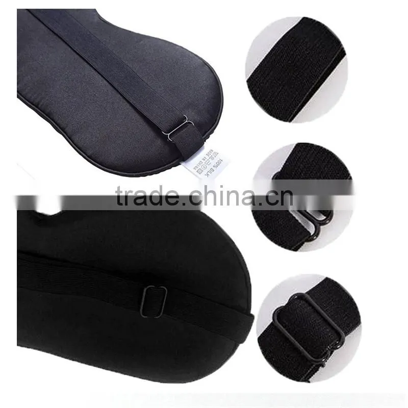 Custom made double layer solid color Plush silk eye mask, silk shading sleeping eye mask