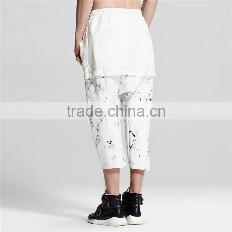 Wholesale gym wear jogger print white loose trousers 3xl jogger pants