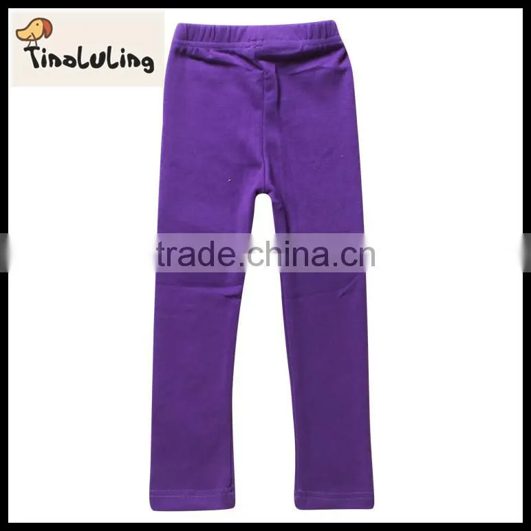 Girls leggings 2015 hot sell kids leggings NEW Kid pants full length girls pants cute purple legging for girls ,children pants