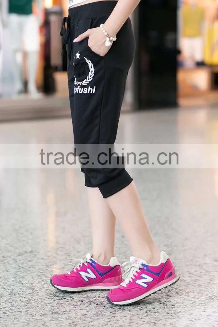 Womens Causal High Quality Summer Short Pants Printed Yoga Pants 2015