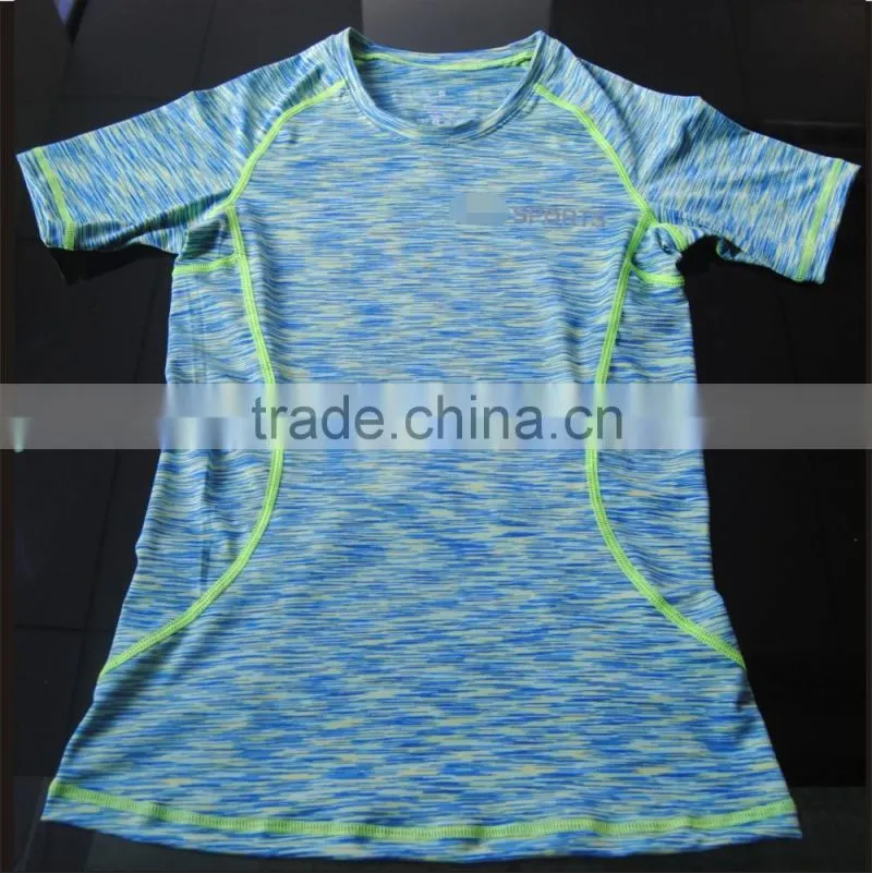 2016 Latest Women Colorfull Spandex Gym Wear Wholesale Fitness Tshirt