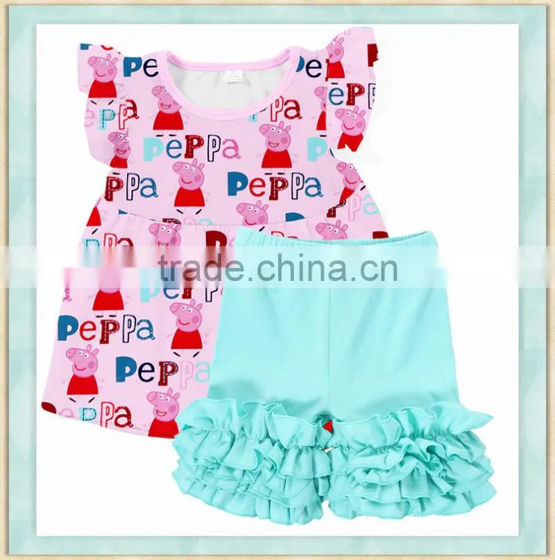 2017Wholesale children's boutique clothing back to school the little girl's summer skirt suit