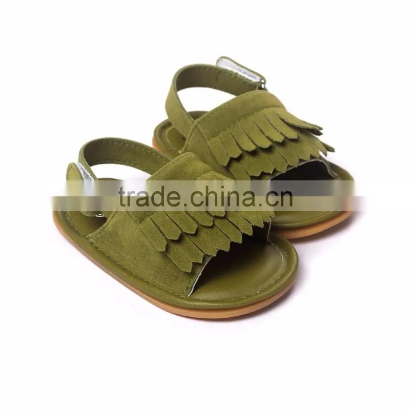 2016 New Summer Candy Color Baby Tassel Baby Leather Sandal Soft Sole Infant Girls and Boys Shoes