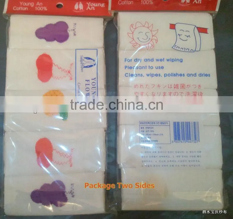 100% Cotton Towel Cheese Cloth and Kitchen Cloth 38CM X 38CM 5PCS/Bag In Stock