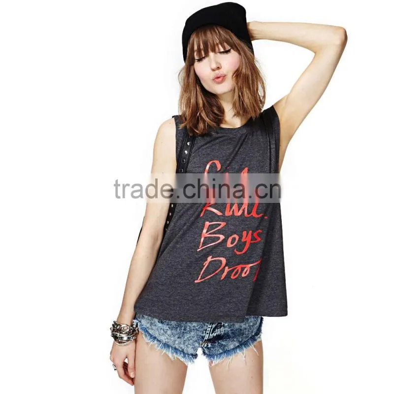 Summer Custom Printed O Ncek New Design Vest Shirt Ladies Fashion Tank Top