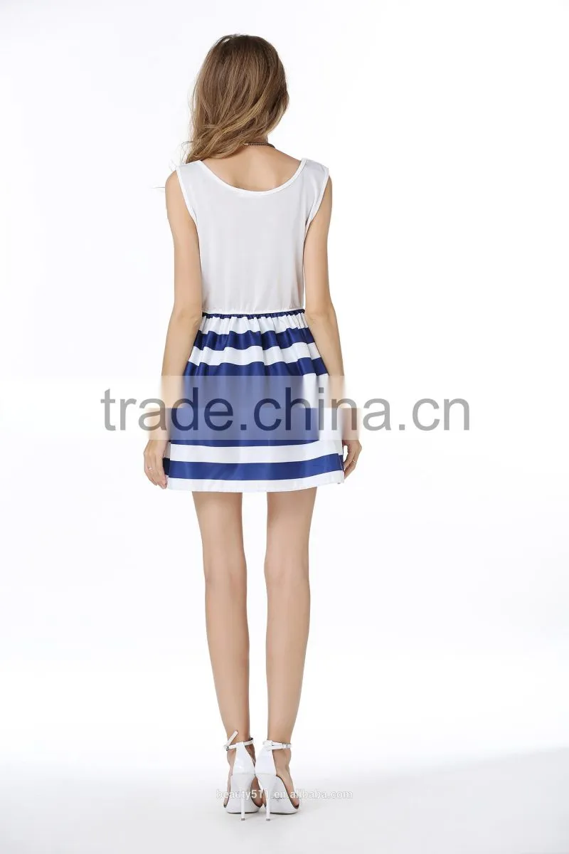 summer women clothes balloon style sexy dresses woman ball gown cotton fashion stripe party dress SD71