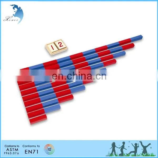 Preschool Wooden Educational Montessori Material EN71 Mathematic Toy Teen Bead Hanger