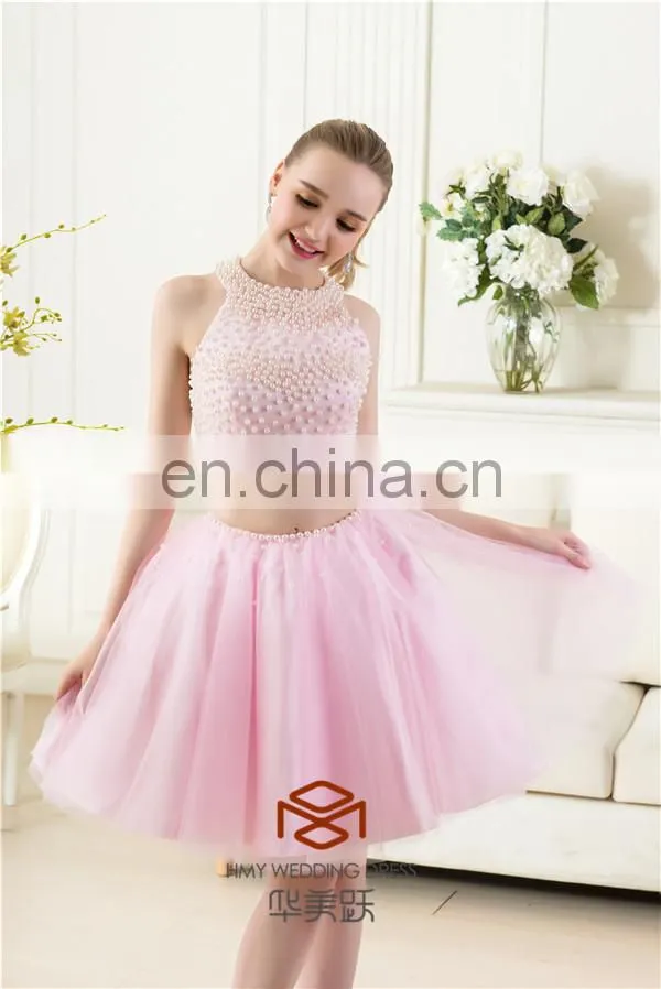 Short Free Prom Girls Dresses HMY-CDA022 Two Pieces Sexy Young Girl Short Cocktail Dress Party Dress