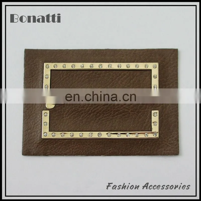 Golden logo pu leather patches for jeans and bags