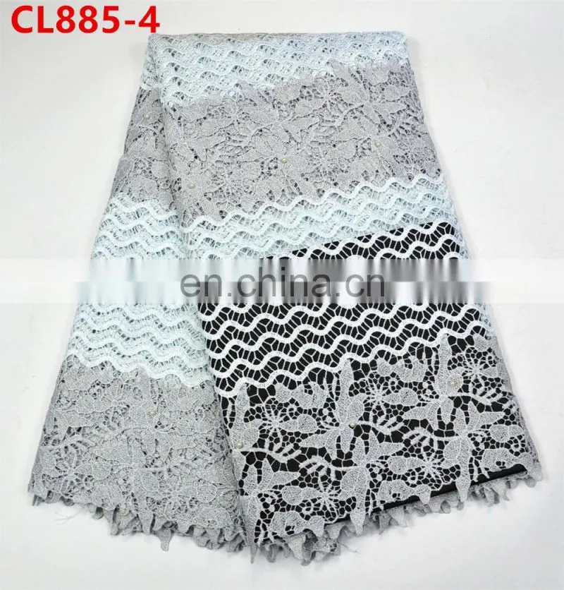 Heavy cotton lace fabrics African water soluble fabric beauty Guipure cord lace fabric Cotton/Nylon