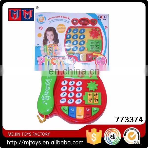 Factory offer educational kids cartoon cat telephone toys with light music