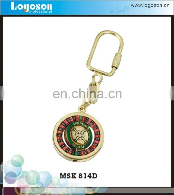 Brand Name Logoson Round Shaped Metal Alloy Epoxy keychain customized
