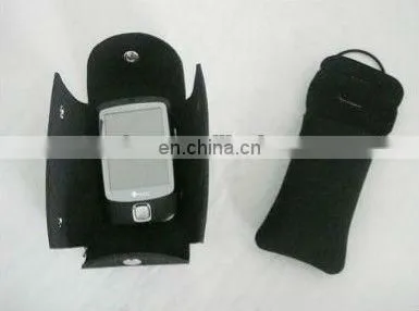 Neoprene mobile phone pouch with plush inside