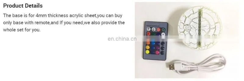 Magical Panel Optical Illusion 7 colors changing USB style Visual 3D LED light night table Lamp For Kids