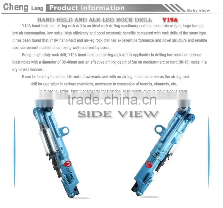 Fuzhou manufacturer best quality Y19A Hydraulic Rock Drill for sale