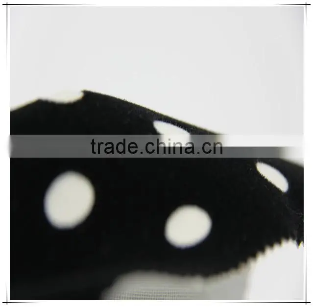Mesh polka dot White flocking fabric for market in dubai
