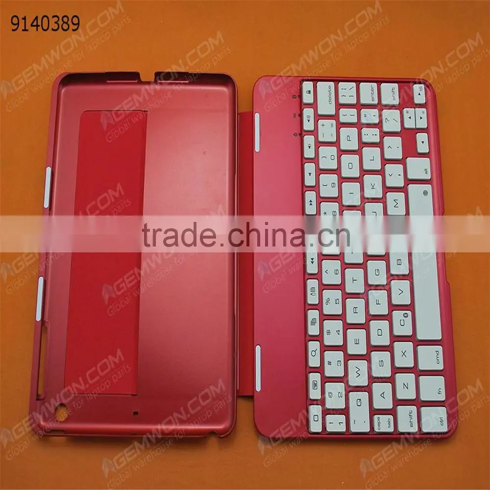 bluetooth keyboard for iPad Mini,red plastic keyboard + leather + pc case ultra-light and thin bluetooth keyboard with 7color ba