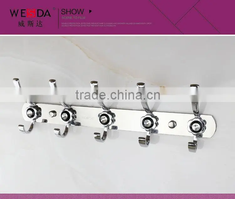 Decorative Stainless Steel Clothes Hook with black diamond(303)