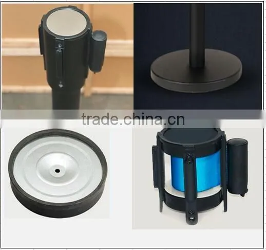 Black Stainless Steels Queue stanchions-Retractable Tensa Barriers- QueueWay Post