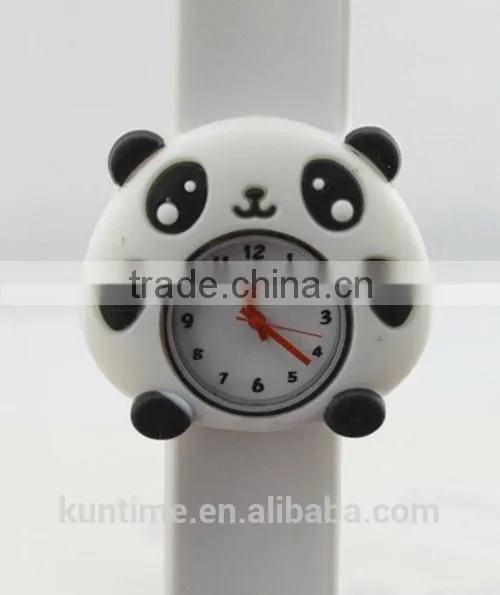 Hot kids slap watch with cute panda design japan quartz movt