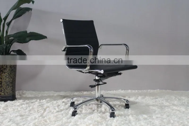 Replica Italian graceful Design Aluminum frame and armrest Italian Genuine leather Charles and Ray High Back office chair