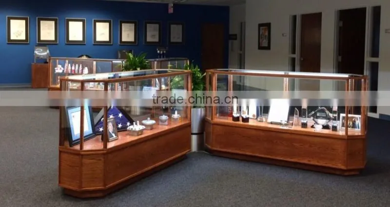 high quality wooden glass vision showcase for jewelry display