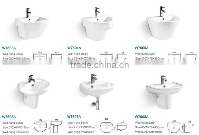Modern Wall mounted ceramic Wash Basin Vanity Cabinet with Ceramic Basin for Bathroom Furniture